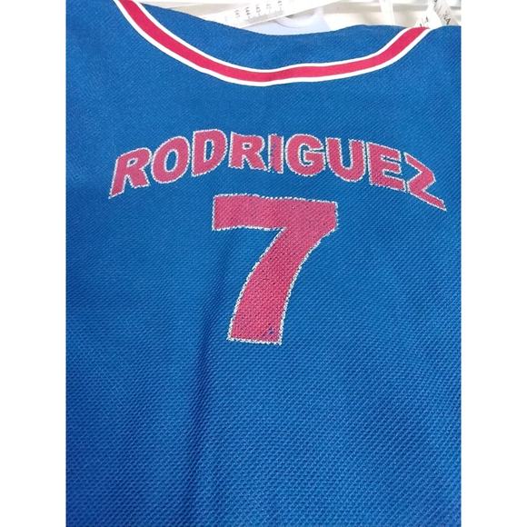 Texas Rangers Baseball Jersey 90s Vintage Youth #7 Ivan Rodriguez Size Large - Picture 8 of 8